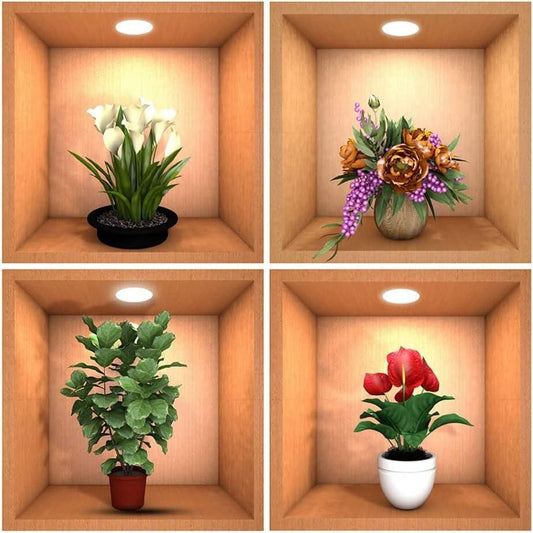 3D Vase Wall Sticker (Pack of 8)