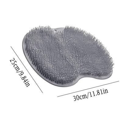 Silicone Shower Foot Scrubber Mat with Wall-Mounted Suction Cups.