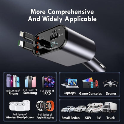 Four in one Retractable Car Charger