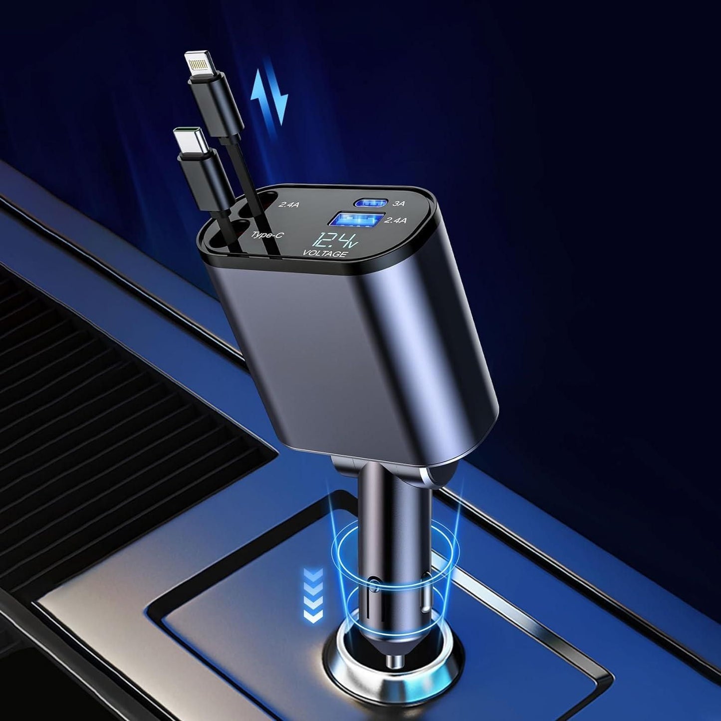 Four in one Retractable Car Charger