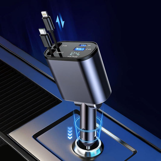 Four in one Retractable Car Charger